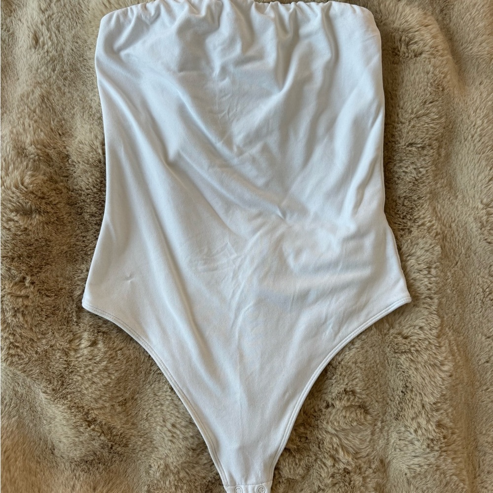 Aritzia White Strapless Bodysuit